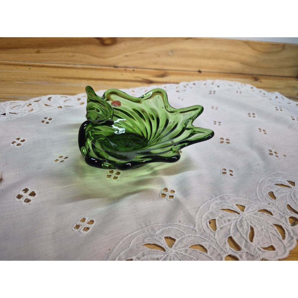 Vintage Enesco Green Dot Art Deco Dish Candy/ Jewlery/ Cigar